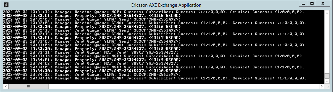 Ericsson AXE Exchange Manager Application